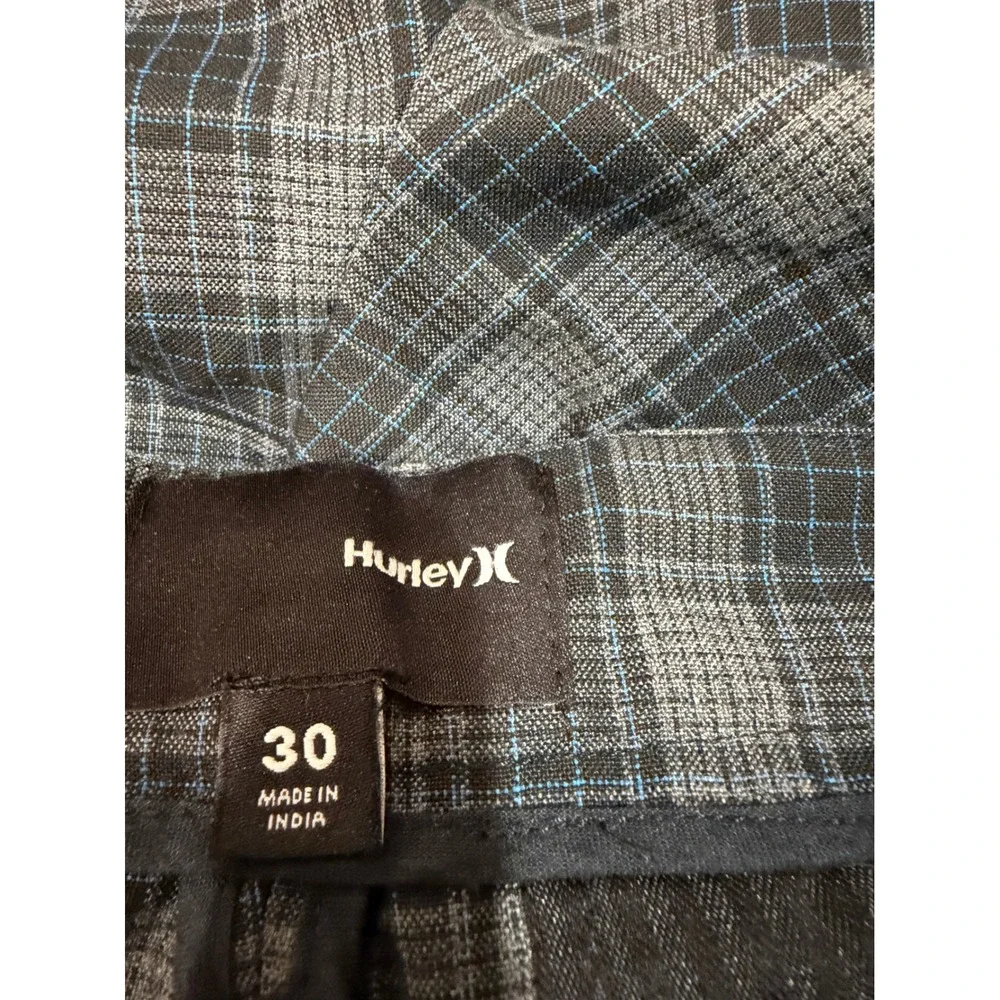 Hurley Mens Plaid Walk Shorts Grey Black Blue‎ MW606NOM2 Size 30